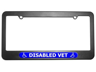 Disabled Vet Handicapped Veteran License Plate Tag Frame Colors