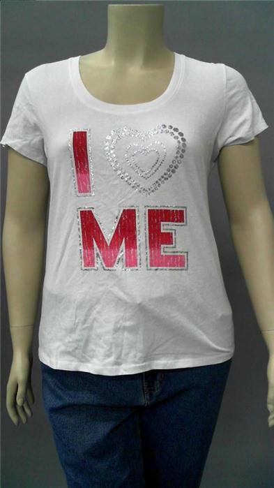 Designer I Heart Me Ladies Womens M Graphic Short Sleeve T Shirt Tee