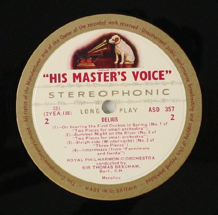 Delius Brigg Fair etc ASD 357 HMV EMI Sir Thomas Beecham w G 1958 EX