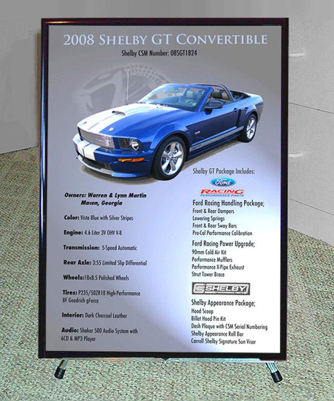 Car Show Display Sign Reader Board Large Custom Art