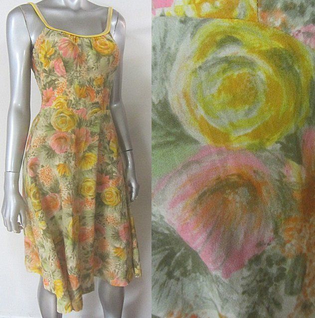 Deweese Design Vintage 1960s Shelf Bra Dress Sz XS 32B