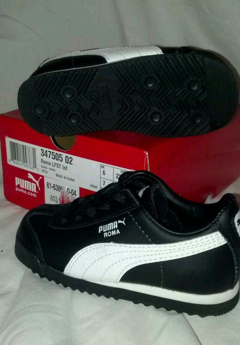  Puma Roma Toddler Black White Size 7