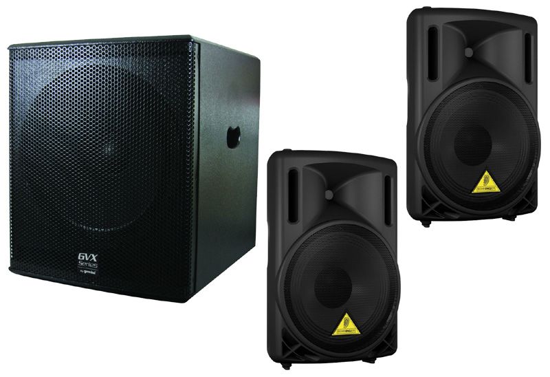  1600W Subwoofer 2 Behringer B212D 12 Powered DJ Speakers