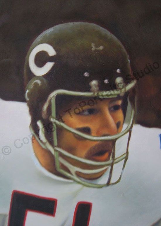 Original Oil Painting Dick Butkus Chicago Bears Framed