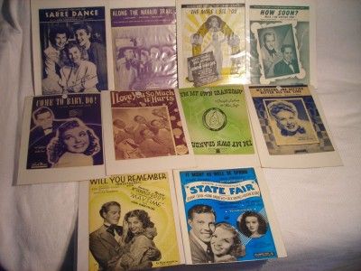 Lot 10 Sheet Music Booklets 40s Bing Crosby Doris Day