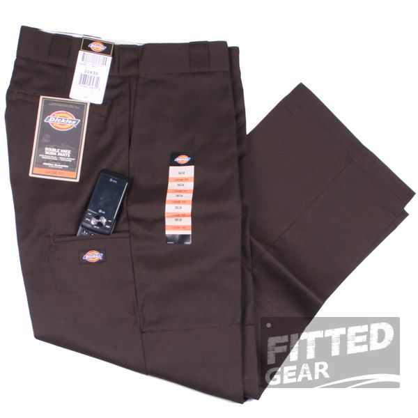 Dickies Mens DOUBLE KNEE Style #85283 Cell Phone Pocket DARK BROWN DB