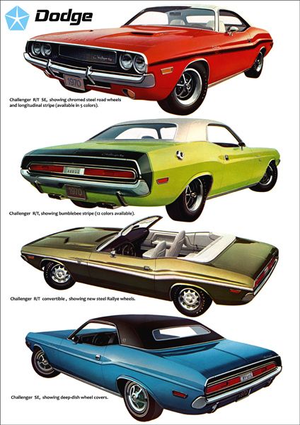 DODGE CHALLENGER RT SE RANGE MOPAR RETRO A3 POSTER PRINT FROM ADVERT