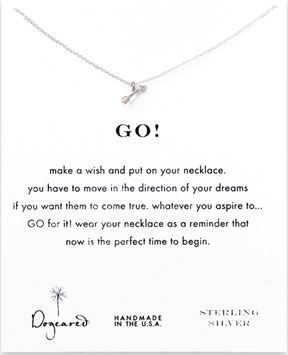 Dogeared Go Reminder Necklace Silver Arrow