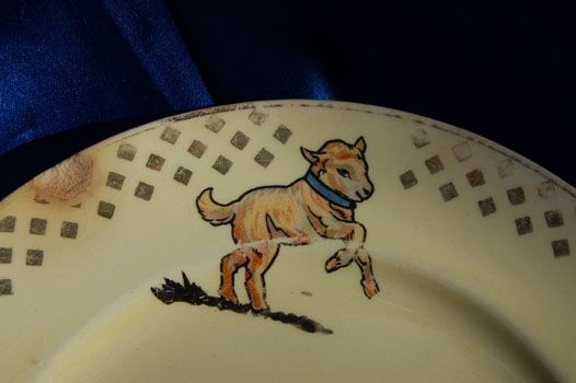  plate Edwin Knowles USA 1935 wire fox terrier dog Cat goat chick