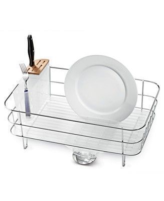 New simplehuman Stainless Steel Bamboo Slim Dish Rack