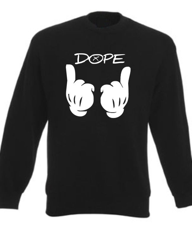 Drake Mickey Mac Miller Mouse Dope Hands Gloves Black Sweatshirt