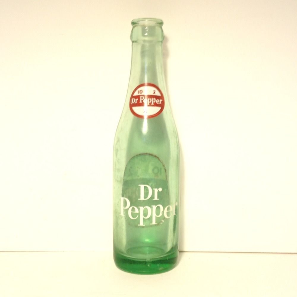 DR PEPPER OLD VINTAGE ACL SODA 6 1 2 OZ OUNCE 10 2 4 BOTTLE GREEN