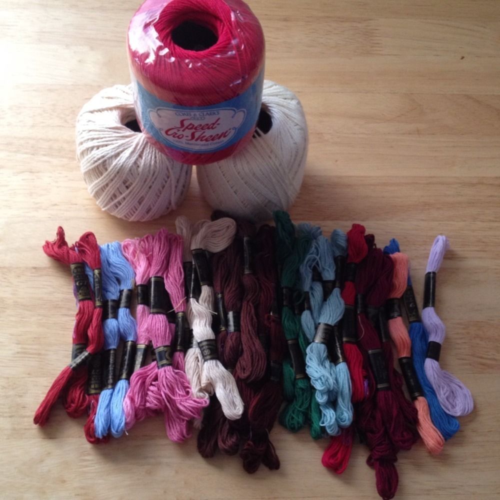 Huge Yarn Lot COTTON DMC Thread Embroidery Thread Floss J & P Coats