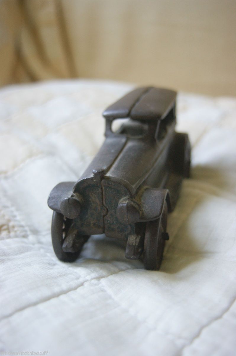 Antique Green Metal Car Cast Iron 1930s Some Orig Paint