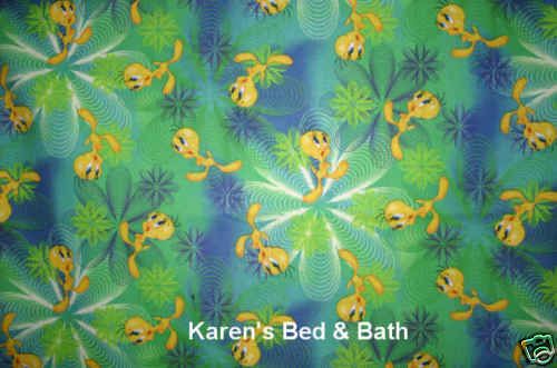 Tweety Bird Green Blue Swirl Custom Curtain Valance New