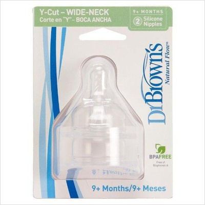 Dr Browns Y Cut Cereal Wide Neck Baby Bottle Nipple 2 Pack 362 P3