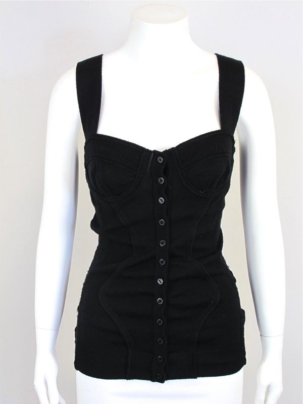 11 1 DOLCE & GABBANA at SOCIALITE AUCTIONS Black Knit Bustier Top Sz