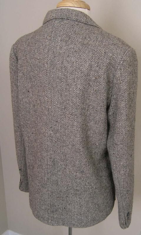 Donegal Hourihan Tweed Jacket Gray Vtg 18 Ireland