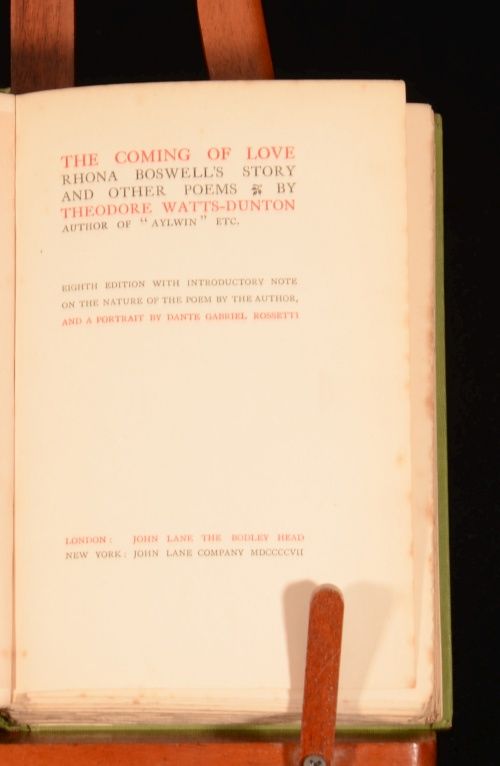  The Coming of Love Rhona Boswells Story Watts Dunton Scarce