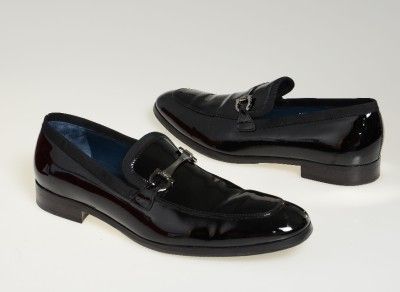 Salvatore Ferragamo Doti Black Patent Leather Formal Tuxedo Shoe 10 5