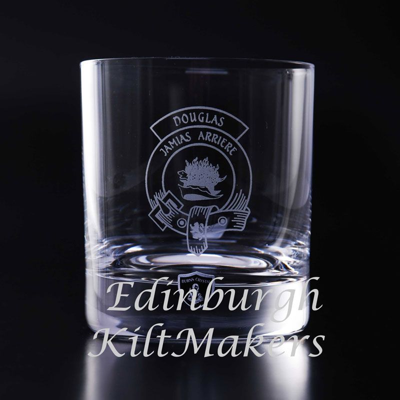 Campbell Clan Crested Crystal Whiskey Glass Burns Crystal Whisky