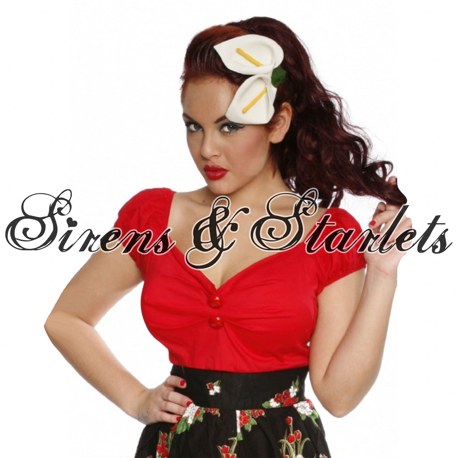 Haut Femme Collectif Dolores Rouge Vintage Annees 50 Style Rockabilly