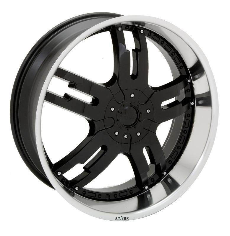 22 inch Rims and Tires Wheels Starr 958 Dominator Black Nissan 20 24