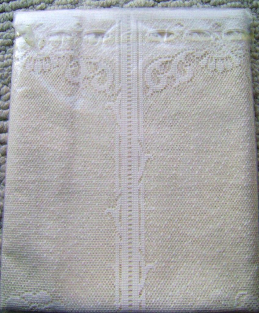 Great Bay Lace Co Flower Pot Ecrue or White Tier Valance Swag Lace