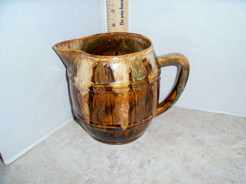 Dryden Pitcher Vintage Pottery Brown Milk Pitcher Old