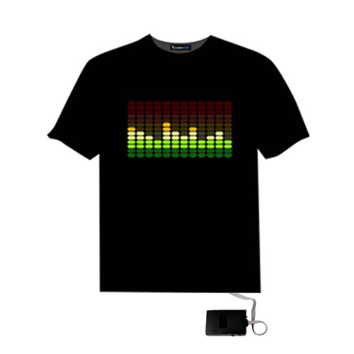 Sound Activated Light Up and Down LED Light El T Shirt