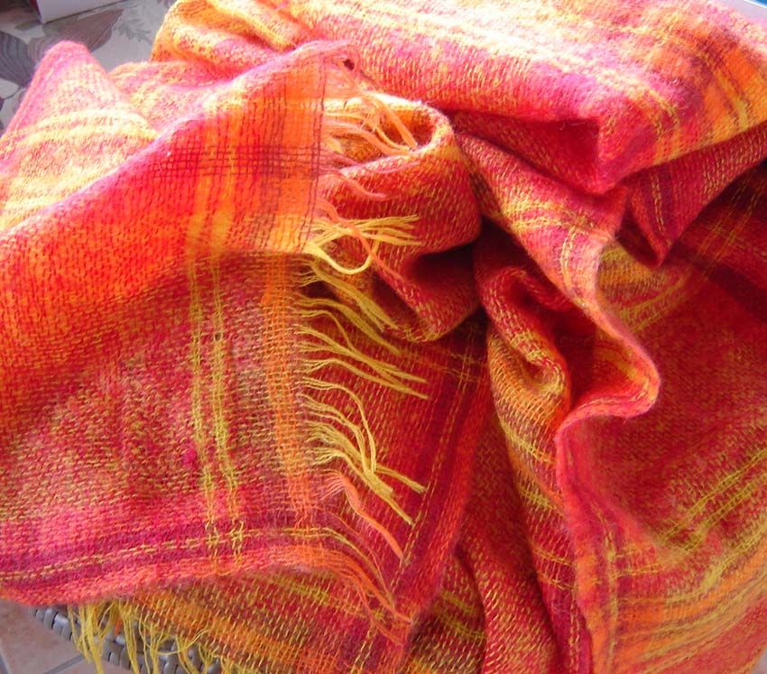 Mohair Wool Blanket Throw 70s Scotland Creagaran Mills Stunning