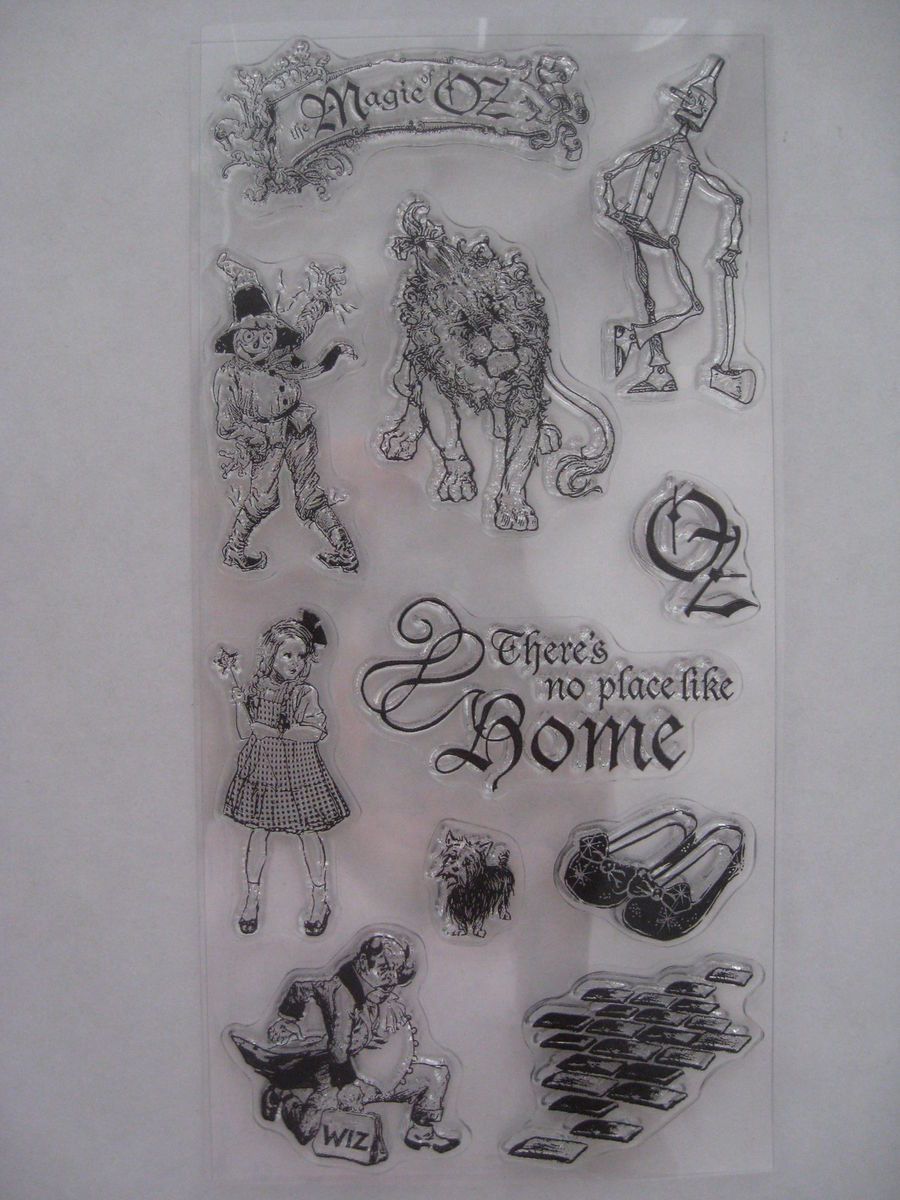   RUBBER STAMP SET WIZARD OF OZ Dorothy Toto Tin Man Lion Scarecrow