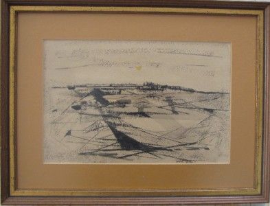 1964 signed zora duvall modernist landscape