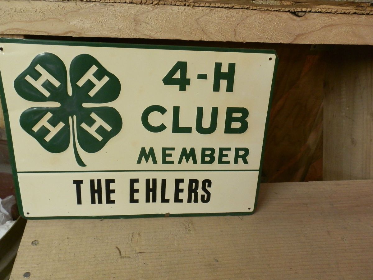 Vintage 4 H Club Member Metal Sign Very Very Nice Shape