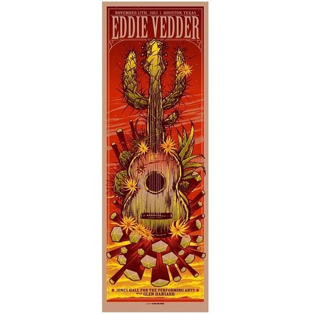 Pearl Jam Eddie Vedder Houston 2012 Official Poster Print Munk One