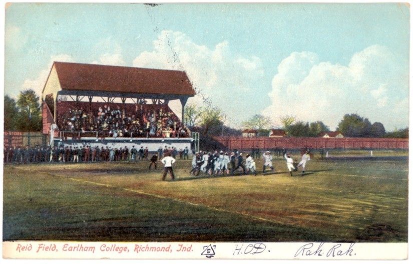 1907 Earlham Richmond Indiana Reid Field Postcard