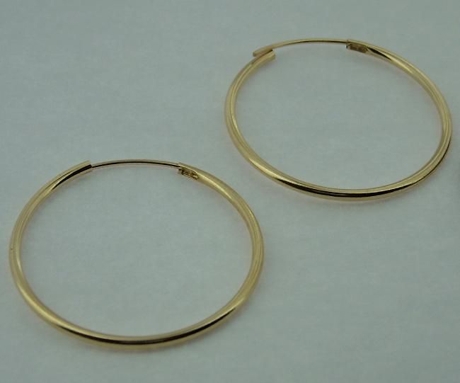 715 14k yellow gold hoop earrings brand new ear rings big