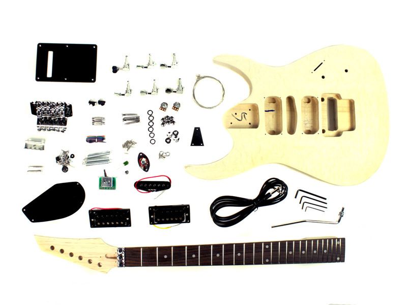  Metal Style Unfinished Electric Guitar Kit DIY Project TEG 074   New