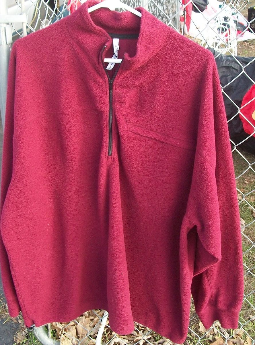 Burgundy Fleecey Zip Up Neckline by Comfort Fleece Sz 2X