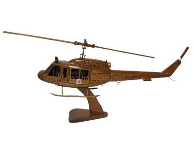 Vietnam UH 1 Huey DUSTOFF Medevac Helicopter Wood Model