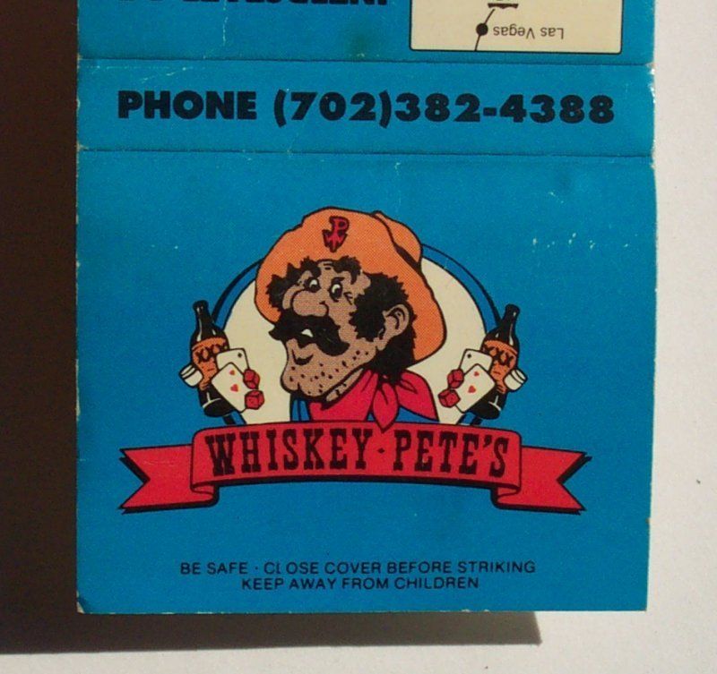 1980s Matchbook Whiskey Petes Casino Jean NV Clark Co