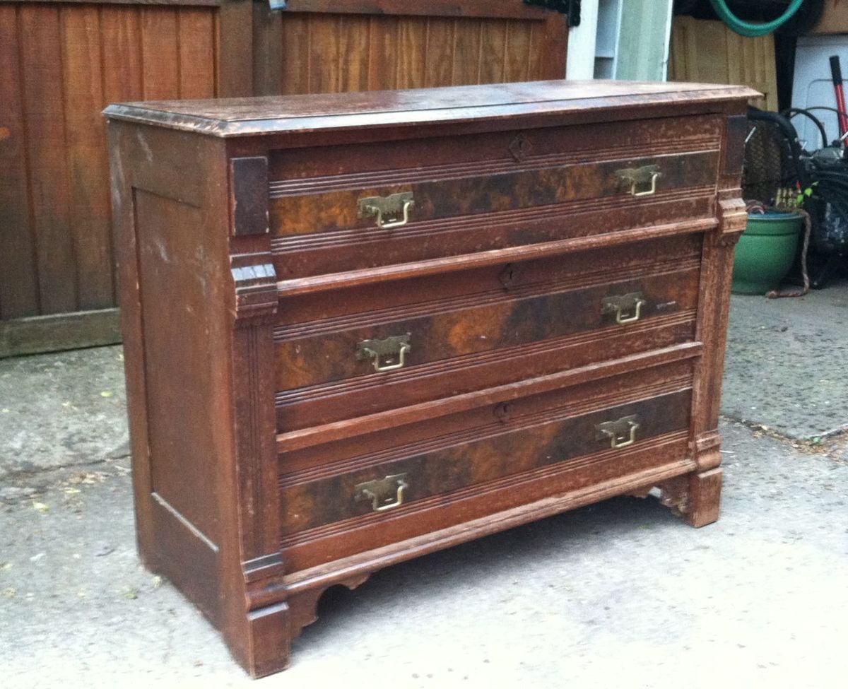 Eastlake Three Drawer Dresser Distressed