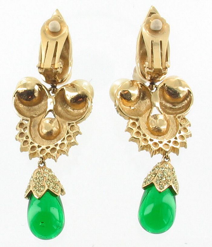 Vintage Couture Runway Elio Berhanyer Drop Earrings Top Designer of