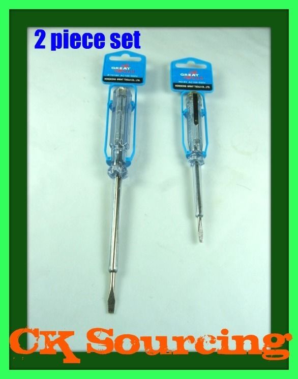 2pc Electrical Mains Tester Screwdriver Electrical Volt Voltage Test