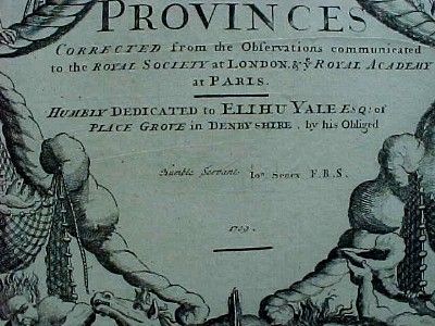 1709 Senex Elihu Yale Map Holland Netherlands Amsterdam