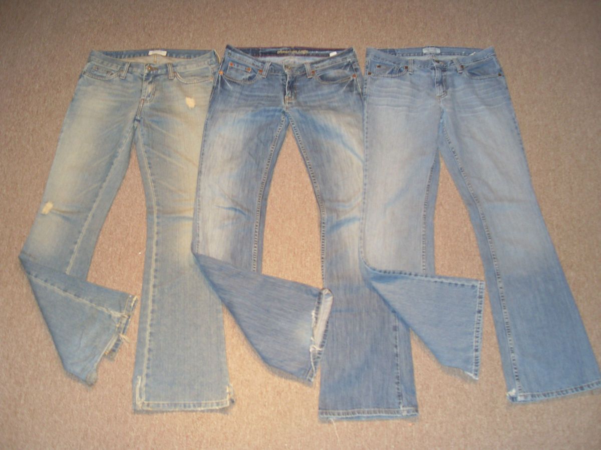 Womens American Eagle Flare Jeans Lot Sz 6L AE 6 Long