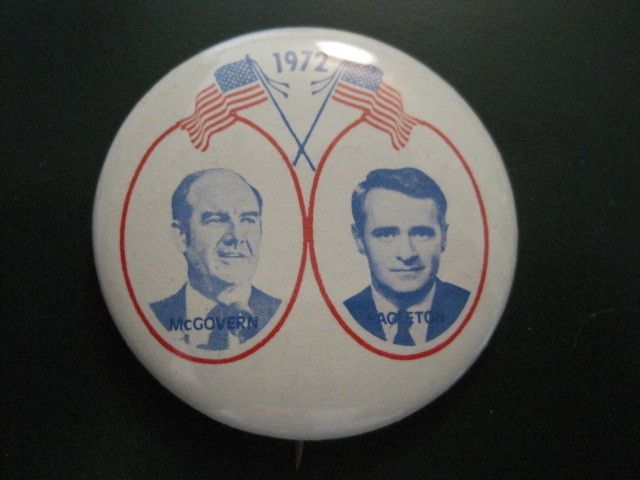 1972 CELLO PINBACK BUTTON McGOVERN EAGLETON 1 3 4