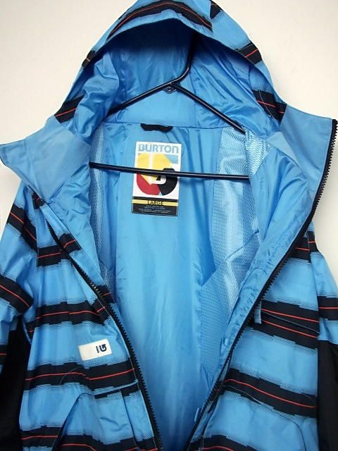 Burton Snowboard Andover Ski Jacket Gore Tex Blue 23 Stripe Mens L New