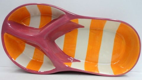 Dennis East Flip Flop Divided Dish Summer 60005 Purple