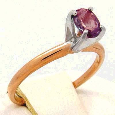 Natural Alexandrite Engagement Ring 14k Rose Gold